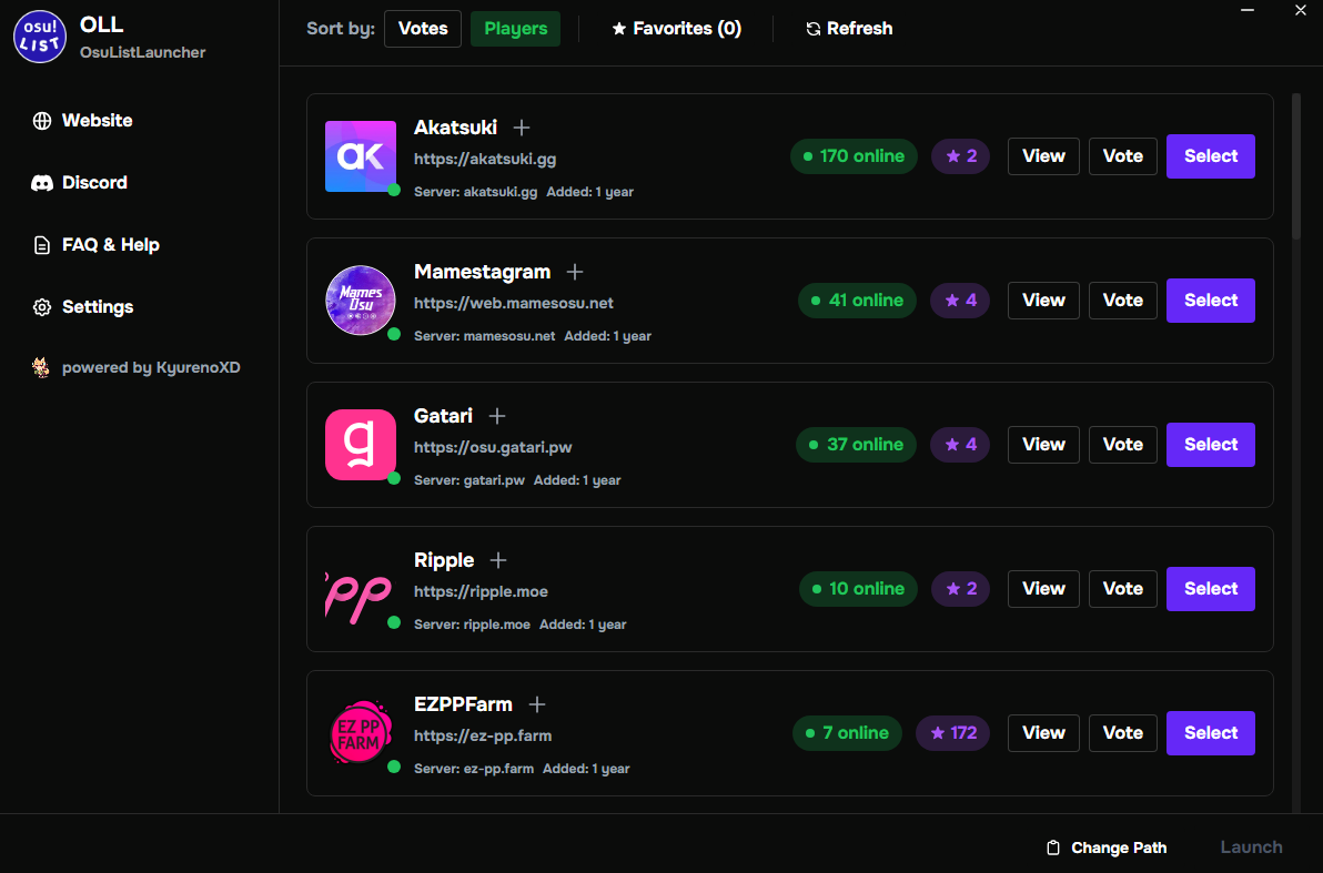 OLL Server Launcher