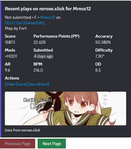 Discord Bot /recent
